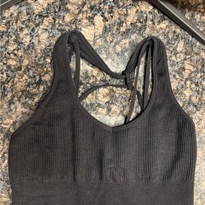 NVGTN Black Ribbed sports bra